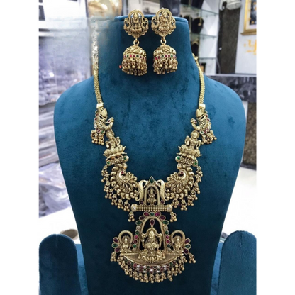 Gold Elegant Temple Bridal Jewellery Set SNK034