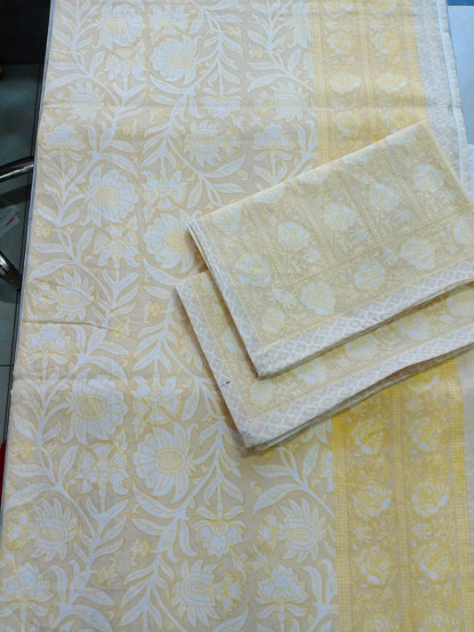 Light Yellow King Size Bedsheet