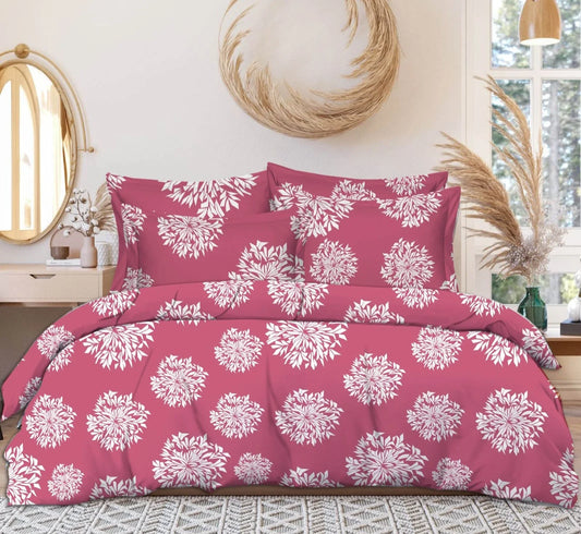 Glace Cotton CHOOOMANTAR Double Bedsheet in Coral Print