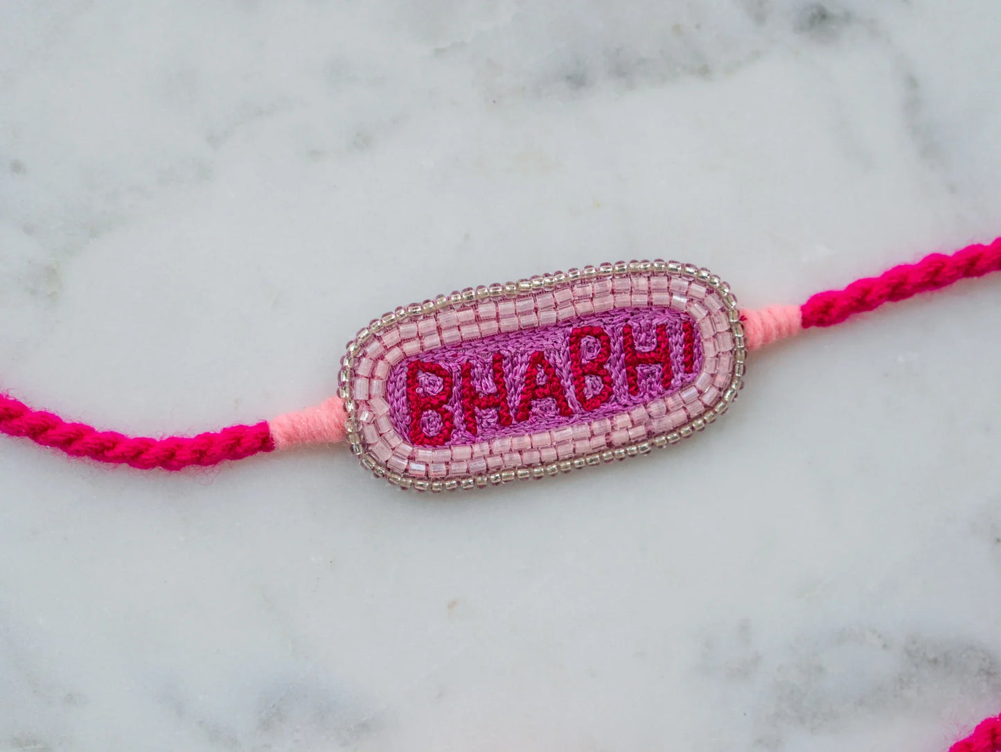 BHABHI Pink Beaded tassel LUMBA Rakhi