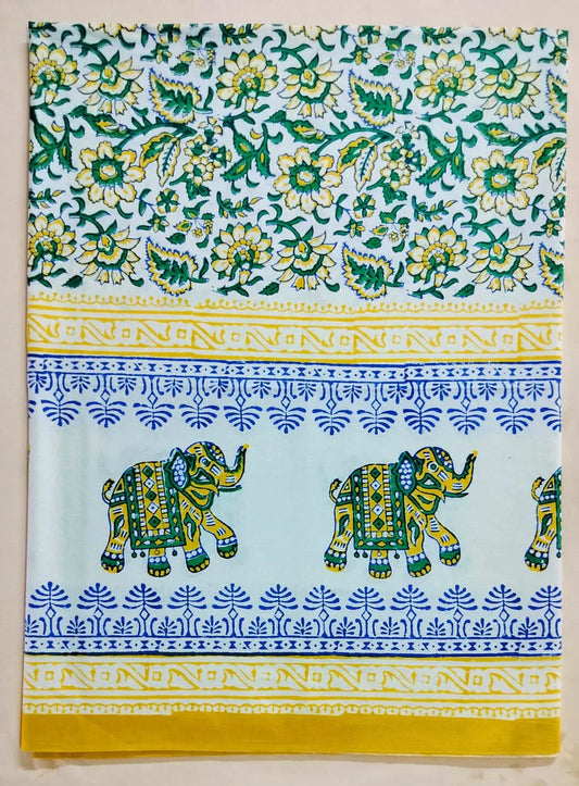 Gajraj Printed Sanganeri authentic handblock Table Covers Set for 6 Seater