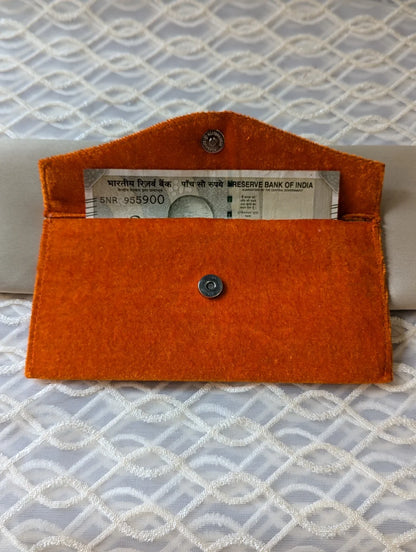 Handcradted Stone Work Orange Colour Valvet Envelope