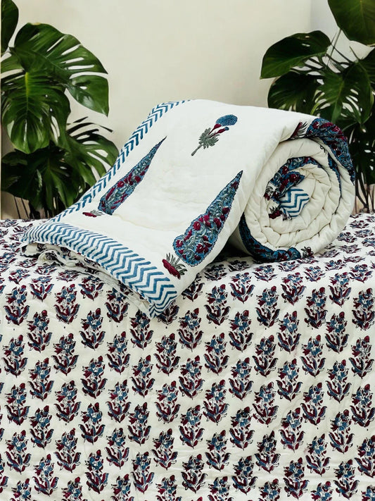 Reversible Single Bed Hand Quilt/Ac Comforter JH002