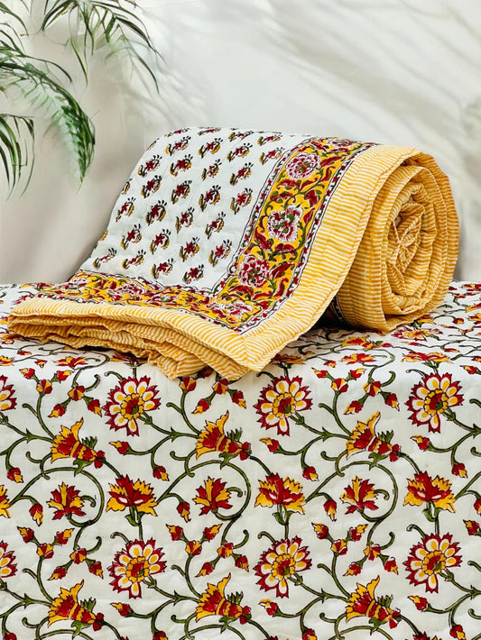 Reversible Single Bed Hand Quilt/Ac Comforter JH006