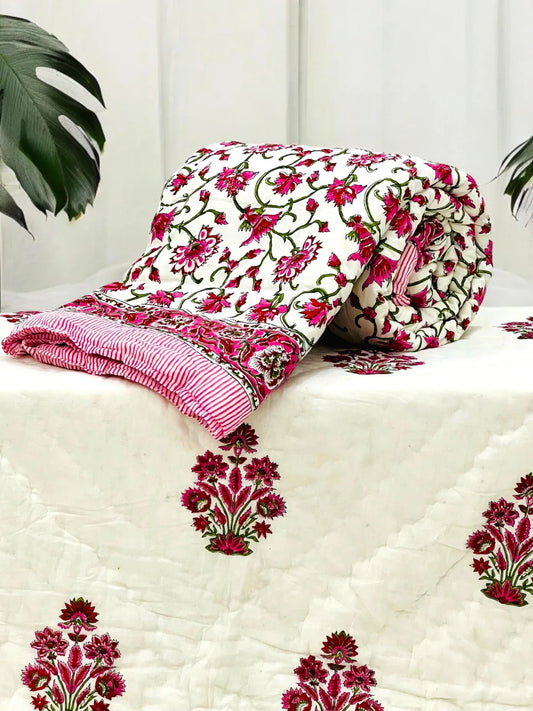 Reversible Single Bed Hand Quilt/Ac Comforter JH012