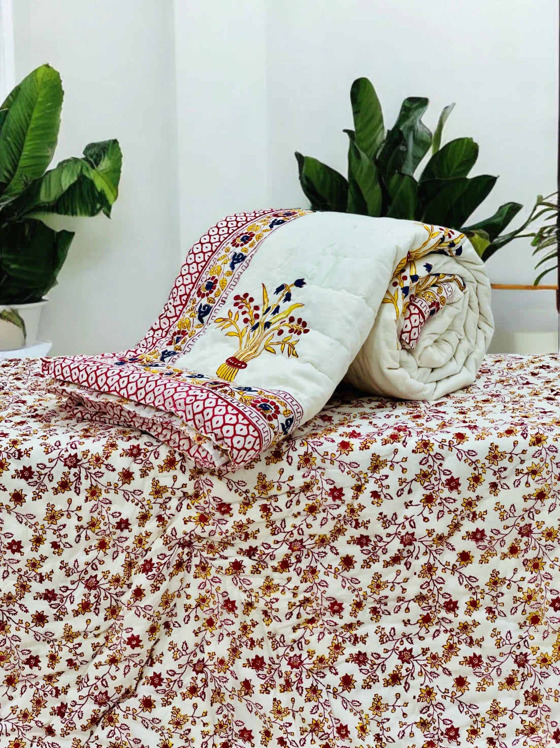 Reversible Single Bed Hand Quilt/Ac Comforter JH025