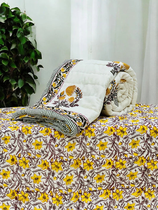 Reversible Single Bed Hand Quilt/Ac Comforter JH031