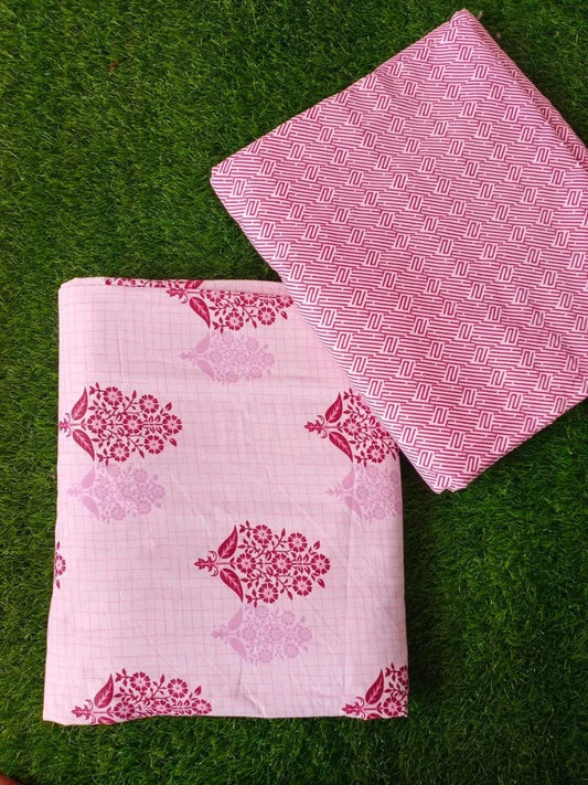 Pink Ornamen Jawa Print Cotton Cosmo Single Bed REVERSIBLE AC Dohars(Pack of 2)