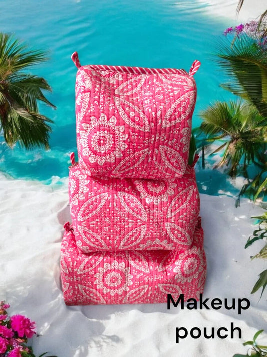 Quilted makeup pouches (Set of 3) MP001