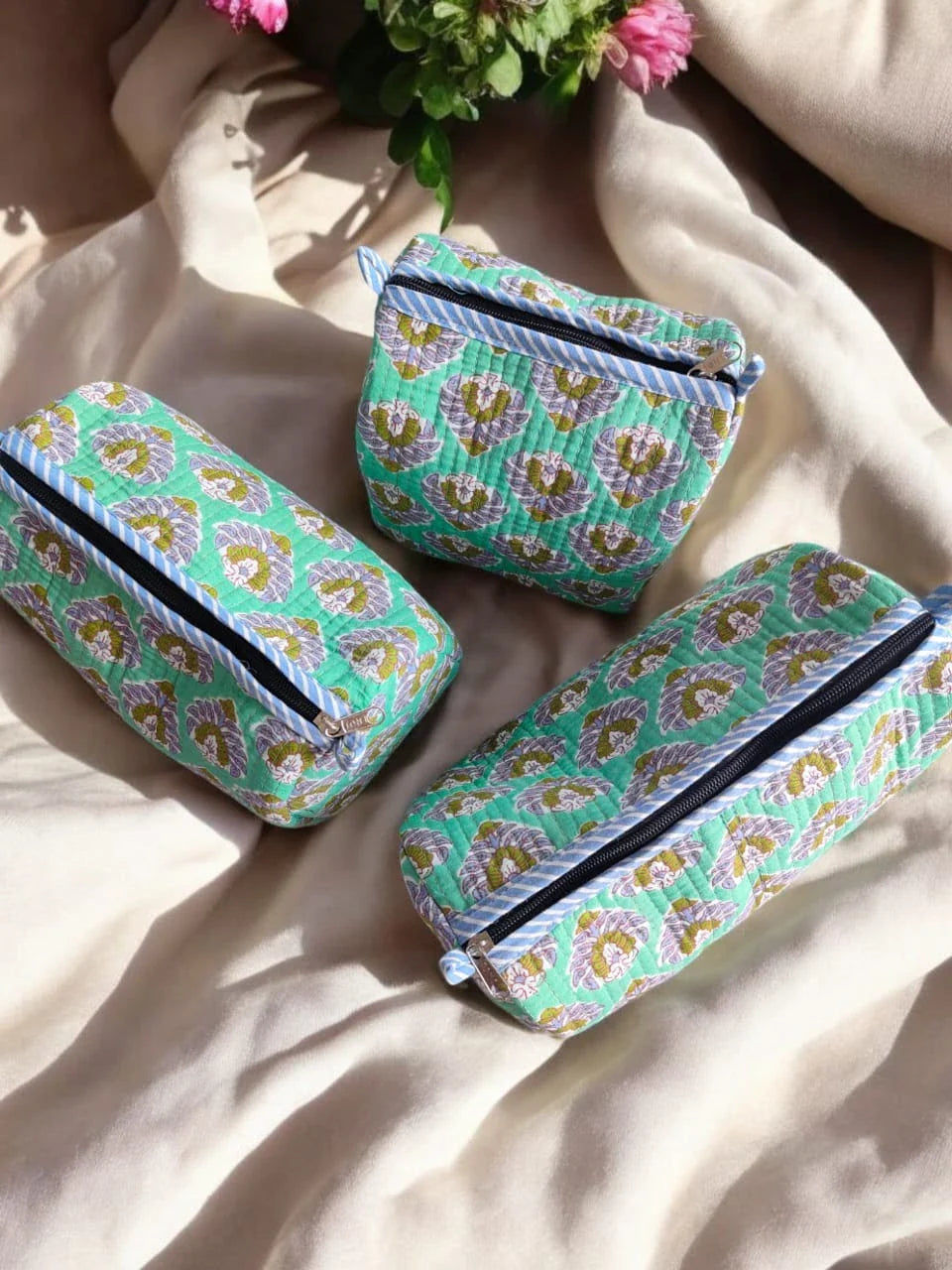 Quilted makeup pouches (Set of 3) MP011