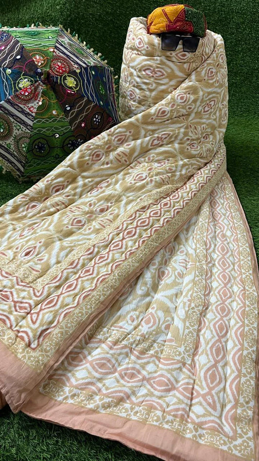 In Yellow Pastel Croma Razaai Double Bed Quilts/Cotton Comforter/ AC Comforters