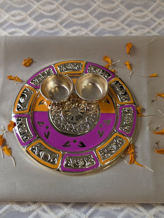 Orange & Purple Roli Chawal Cum Rangoli