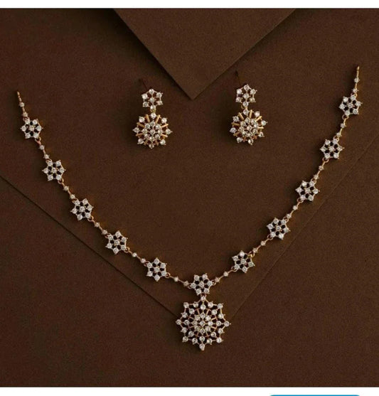 Diamond AD Jewellery Set with Earing